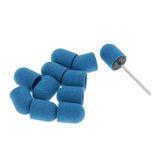 Max 10pcs Manicure DIY Nail Files Sanding Caps/Bands Grinding Mandrel Bit Blue