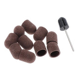 Max 10pcs Manicure DIY Nail Files Sanding Caps/Bands Grinding Mandrel Bit Brown