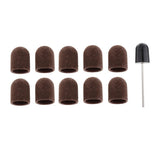 Max 10pcs Manicure DIY Nail Files Sanding Caps/Bands Grinding Mandrel Bit Brown