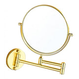 Double Sided Wall Mount 3X Magnifying Cosmetic Shaving Swivel Mirror Golden