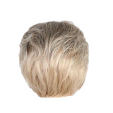 Maxbell 8'' Lady Human Hair Short Straight Wigs Layered Shaggy Cosplay Daily Wig Mixed