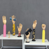 Maxbell Wooden Articulated Display Hand Model Manicure Practice Painting Mannequin Yellow