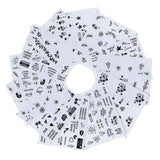 Max 12PCS Temporary Tattoo Body Art Stickers Flower Letter Nail Transfer Decals