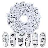 Max 12PCS Temporary Tattoo Body Art Stickers Flower Letter Nail Transfer Decals