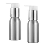 Maxbell 2x Empty Makeup Shampoo Pump Bottles Aluminum Cream Lotion Containers 50ml