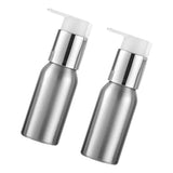 Maxbell 2x Empty Makeup Shampoo Pump Bottles Aluminum Cream Lotion Containers 50ml