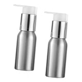 Maxbell 2x Empty Makeup Shampoo Pump Bottles Aluminum Cream Lotion Containers 50ml