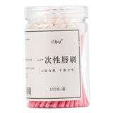 Max 100Pcs Disposable Lip Brushes Lipstick Lip Gloss Wands Applicator Tools Pink