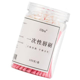 Max 100Pcs Disposable Lip Brushes Lipstick Lip Gloss Wands Applicator Tools Pink