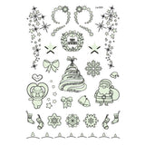 Max 3Pcs Luminous Temporary Tattoos Water Transfer Stickers Christmas Decals Set 01