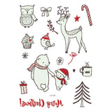 Max 3Pcs Luminous Temporary Tattoos Water Transfer Stickers Christmas Decals Set 02