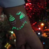 Max 5Pcs Luminous Temporary Tattoos Water Transfer Stickers Christmas Decals Set