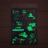 Max 5Pcs Luminous Temporary Tattoos Water Transfer Stickers Christmas Decals Set