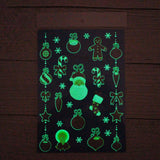 Max 5Pcs Luminous Temporary Tattoos Water Transfer Stickers Christmas Decals Set