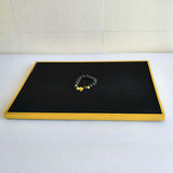 Max Maxb Luxury Stainless Steel Velvet Jewelry Necklace Bracelet Display Tray Plate L Golden