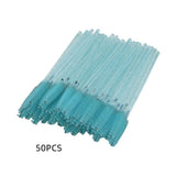 Max 50x Nylon Eyelash Mascara Wands Applicators Eyebrow Shaping Grooming Brushes Cyan