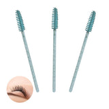 Max 50x Nylon Eyelash Mascara Wands Applicators Eyebrow Shaping Grooming Brushes Cyan