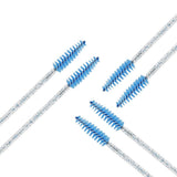 Max 50x Nylon Eyelash Mascara Wands Applicators Eyebrow Shaping Grooming Brushes Blue