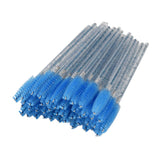 Max 50x Nylon Eyelash Mascara Wands Applicators Eyebrow Shaping Grooming Brushes Blue