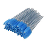 Max 50x Nylon Eyelash Mascara Wands Applicators Eyebrow Shaping Grooming Brushes Blue