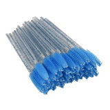 Max 50x Nylon Eyelash Mascara Wands Applicators Eyebrow Shaping Grooming Brushes Blue