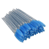 Max 50x Nylon Eyelash Mascara Wands Applicators Eyebrow Shaping Grooming Brushes Blue