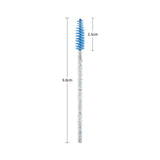 Max 50x Nylon Eyelash Mascara Wands Applicators Eyebrow Shaping Grooming Brushes Blue