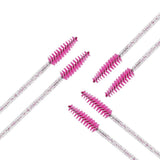 Max 50x Nylon Eyelash Mascara Wands Applicators Eyebrow Shaping Grooming Brushes Rose Red