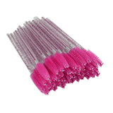 Max 50x Nylon Eyelash Mascara Wands Applicators Eyebrow Shaping Grooming Brushes Rose Red