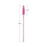 Max 50x Nylon Eyelash Mascara Wands Applicators Eyebrow Shaping Grooming Brushes Rose Red