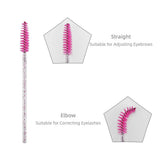 Max 50x Nylon Eyelash Mascara Wands Applicators Eyebrow Shaping Grooming Brushes Rose Red