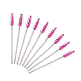 Max 50x Nylon Eyelash Mascara Wands Applicators Eyebrow Shaping Grooming Brushes Rose Red