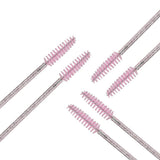 Max 50x Nylon Eyelash Mascara Wands Applicators Eyebrow Shaping Grooming Brushes Pink