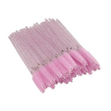 Max 50x Nylon Eyelash Mascara Wands Applicators Eyebrow Shaping Grooming Brushes Pink