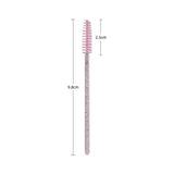 Max 50x Nylon Eyelash Mascara Wands Applicators Eyebrow Shaping Grooming Brushes Pink