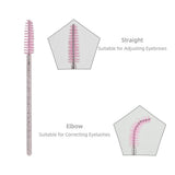Max 50x Nylon Eyelash Mascara Wands Applicators Eyebrow Shaping Grooming Brushes Pink