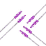 Max 50x Nylon Eyelash Mascara Wands Applicators Eyebrow Shaping Grooming Brushes Purple