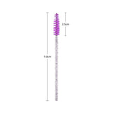 Max 50x Nylon Eyelash Mascara Wands Applicators Eyebrow Shaping Grooming Brushes Purple