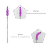 Max 50x Nylon Eyelash Mascara Wands Applicators Eyebrow Shaping Grooming Brushes Purple