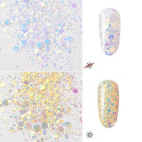 Max Maxb Holographic Nail Art Glitters Shimmer Sparkling Sequins Flakes Paillette Light Green