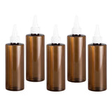 Max Maxb 5Pcs 250ml PET Empty Hair Dye Applicator Lotion Cream Pigment Bottles White