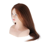 Human Hair Styling Mannequin Head Salon Training Manikin Head 27'' Dark Brown