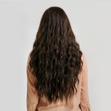 Max Maxb 28'' Dark Brown Women Synthetic Natural Looking Long Curly Wigs w/ Flat Bang