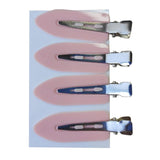 Maxbell 4Pcs No Bend Seamless Curl Pin Hair Clips Clamps for Makeup Hairstyling Pink Leaf