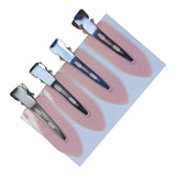 Maxbell 4Pcs No Bend Seamless Curl Pin Hair Clips Clamps for Makeup Hairstyling Pink Leaf