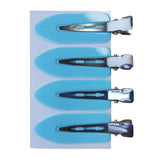 Maxbell 4Pcs No Bend Seamless Curl Pin Hair Clips Clamps for Makeup Hairstyling Blue Leaf