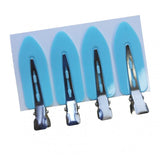 Maxbell 4Pcs No Bend Seamless Curl Pin Hair Clips Clamps for Makeup Hairstyling Blue Leaf