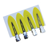 Maxbell 4Pcs No Bend Seamless Curl Pin Hair Clips Clamps for Makeup Hairstyling Yellow Leaf