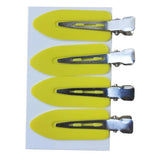 Maxbell 4Pcs No Bend Seamless Curl Pin Hair Clips Clamps for Makeup Hairstyling Yellow Leaf