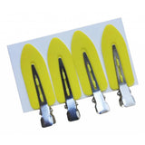 Maxbell 4Pcs No Bend Seamless Curl Pin Hair Clips Clamps for Makeup Hairstyling Yellow Leaf